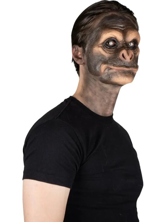 Prótese facial de macaco assustador Black Chimp Deluxe FX para o Halloween