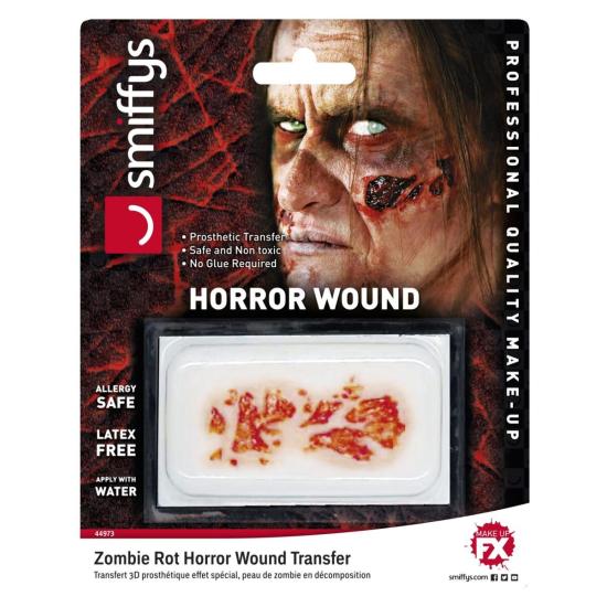 Prótese de ferida aterrorizante, pele de zumbi em decomposição Prótese de ferida aterrorizante, pele de zumbi em decomposição