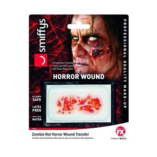 Prótese de ferida aterrorizante, pele de zumbi em decomposição Prótese de ferida aterrorizante, pele de zumbi em decomposição