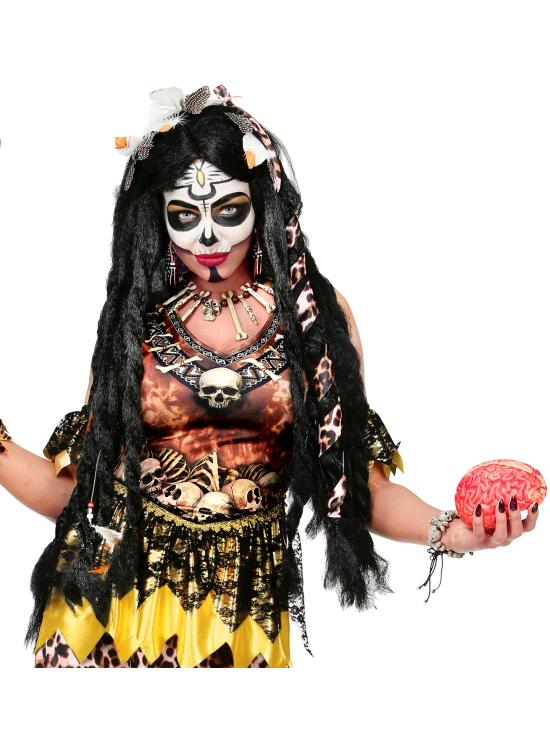 Pulseira com caveira e ossos cruzados para o Halloween