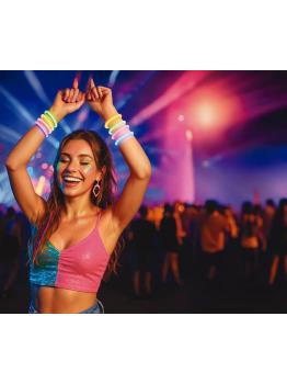 Pulseiras de luz neon (100 unidades)