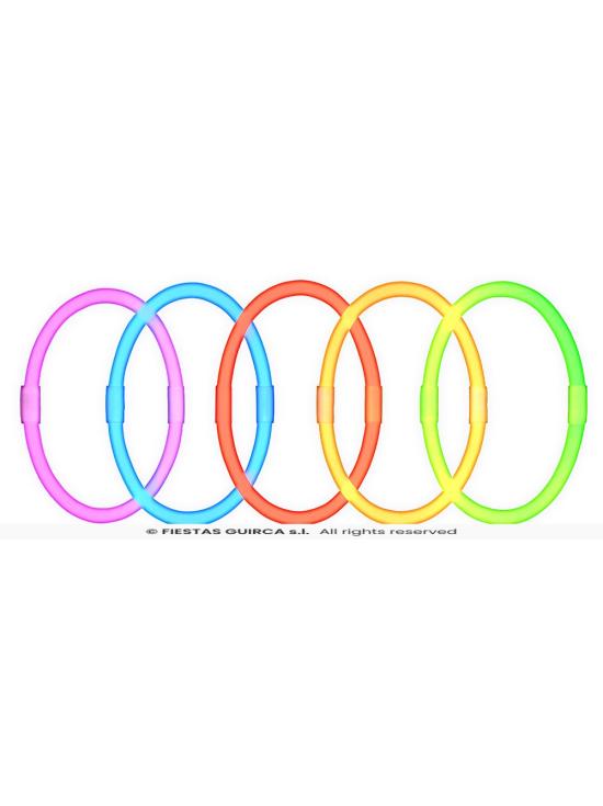Pulseiras de luz neon (50 unidades)