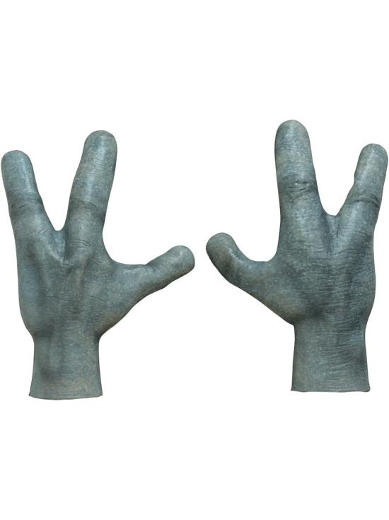 Mãos de látex assustadoras de alienígenas. Tamanho único para adultos.