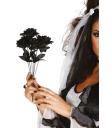Buquê de rosas pretas e vermelhas para Halloween