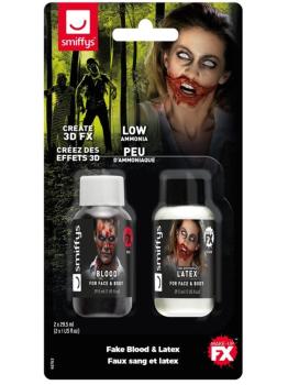 Sangue artificial e látex, 2 x 29,57 ml/1 US fl.oz