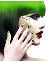 Conjunto de 12 unhas fluorescentes de terror de Halloween