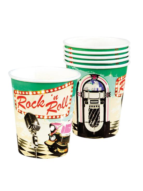 Conjunto de 6 copos de graxa Rock 'n Roll
