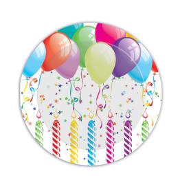 Conjunto de 8 pratos 23 cms Aniversário