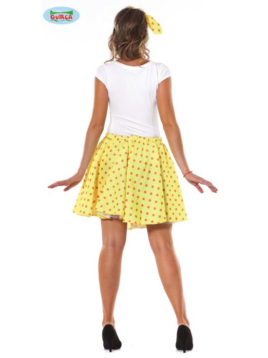 Conjunto Adulto Pin Up Saia Amarela Tamanho 42-44