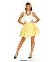 Conjunto Adulto Pin Up Saia Amarela Tamanho 42-44