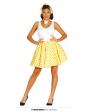 Conjunto Adulto Pin Up Saia Amarela Tamanho 42-44