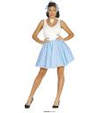 Conjunto Adulto Pin Up Saia Azul Céu