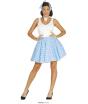 Conjunto Adulto Pin Up Saia Azul Céu