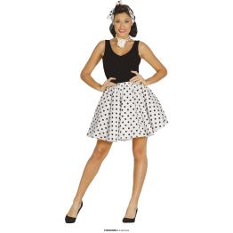 Conjunto Adulto Pin Up Saia Branca