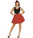 Conjunto Adulto Pin Up Saia Roja Tamanho 42-44