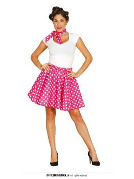 Conjunto Pin Up Adulto Saia Rosa