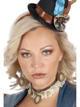 Conjunto de colar e brincos de renda Steampunk
