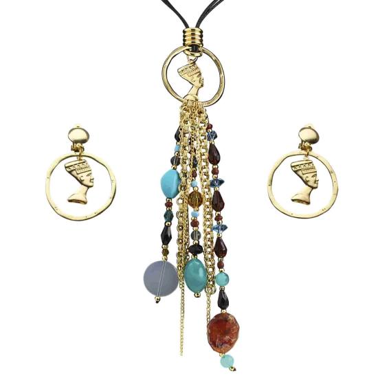 Conjunto de Colar e Brincos Egípcios