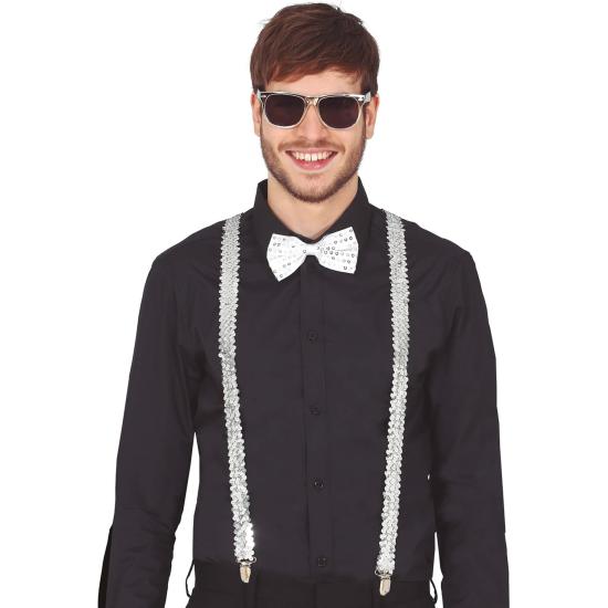 Conjunto de lantejoulas prateadas