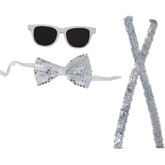 Conjunto de lantejoulas prateadas