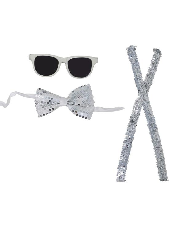 Conjunto de lantejoulas prateadas