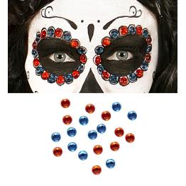 Conjunto de 40 Gemas Decorativas Adesivos Olhos Azuis/Âmbar