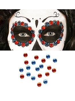 Conjunto de 40 Gemas Decorativas Adesivos Olhos Azuis/Âmbar