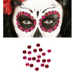 Conjunto de 40 Gemas Decorativas Adesivos Olhos Vermelhos/Rosa