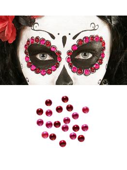 Conjunto de 40 Gemas Decorativas Adesivos Olhos Vermelhos/Rosa