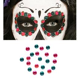 Conjunto de 40 Gemas Decorativas Adesivos Olhos Rosa/Verdes
