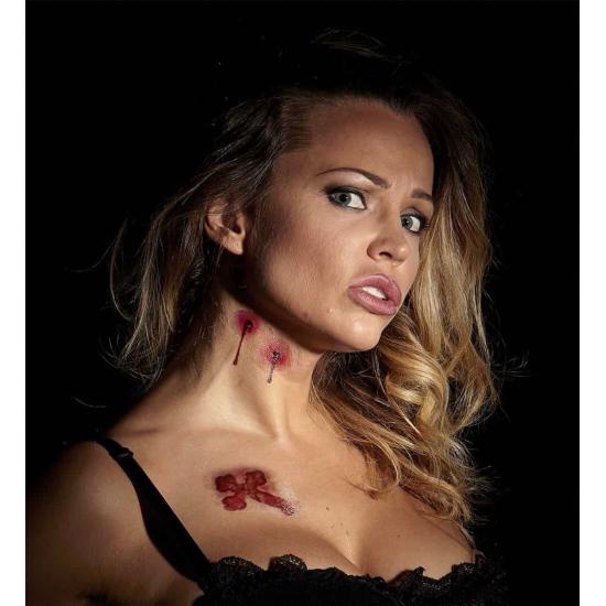 Conjunto de 6 tatuagens de mordida de vampiro.