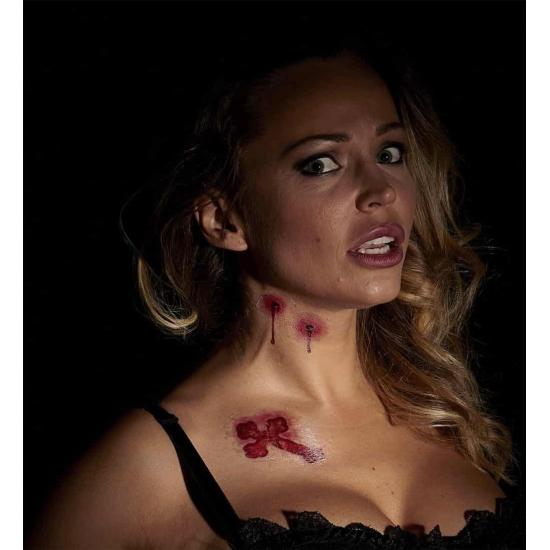 Conjunto de 6 tatuagens de mordida de vampiro.