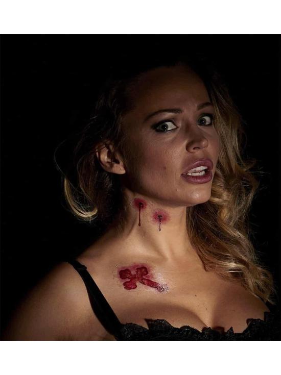 Conjunto de 6 tatuagens de mordida de vampiro.