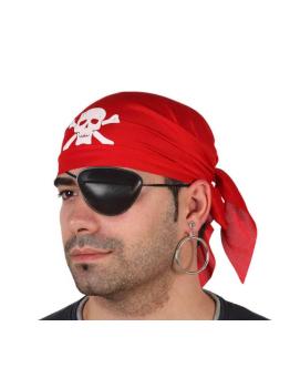 Conjunto de acessórios piratas para adultos - bandana, tapa-olho e brinco