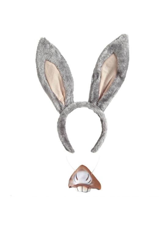 Conjunto de burro com orelhas e boca.
