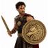 Conjunto de escudo e espada de gladiador com estampa de lobo.