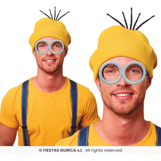 Conjunto de chapéu e óculos dos Minions para adultos – Acessório unissex para Carnaval e Halloween