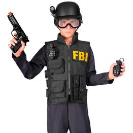 Conjunto de brinquedos SWAT – capacete, pistola, óculos táticos, lanterna e 2 granadas