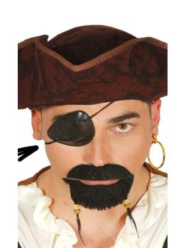 Conjunto de patch e brinco de fantasia de pirata..
