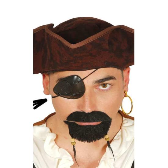 Conjunto de patch e brinco de fantasia de pirata..