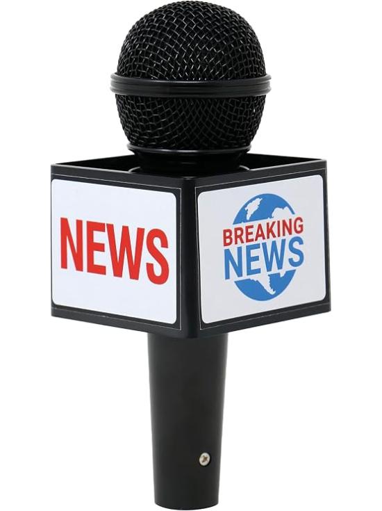 Kit de Jornalismo com 3 Peças – Boné de Imprensa, Microfone de Notícias e Credencial de Imprensa