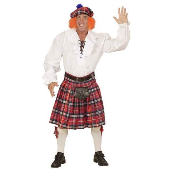 Conjunto escocês de luxo com saia escocesa e boné com peruca Conjunto escocês de luxo com saia escocesa e boné com peruca