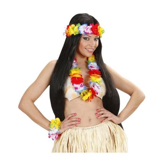 Conjunto havaiano multicolorido de luxo.