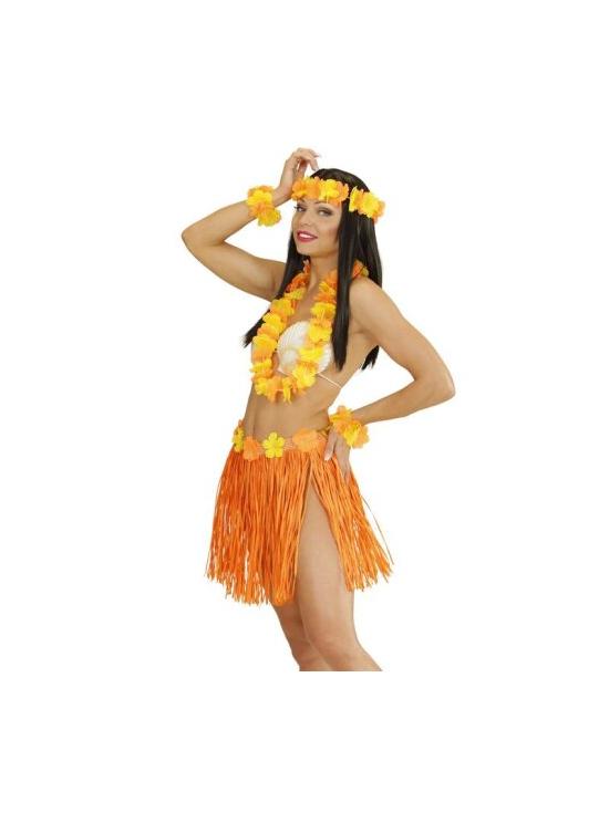 Conjunto Laranja Havaí Adulto