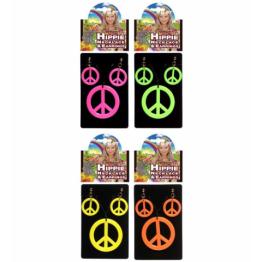 Conjunto de pingente hippie e brincos fluorescentes
