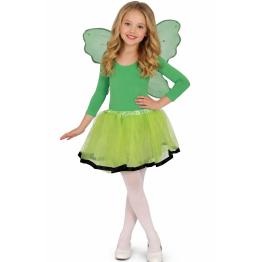 Conjunto Infantil de Asas Verdes e Tutu – Acessório de Fantasia para Meninas