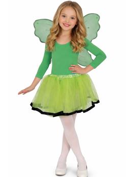Conjunto Infantil de Asas Verdes e Tutu – Acessório de Fantasia para Meninas