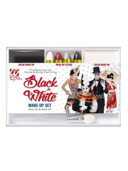 Conjunto de maquiagem preto e branco