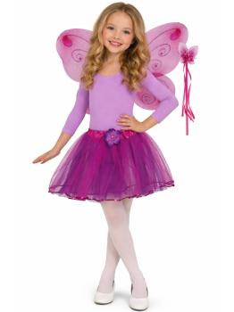 Conjunto Borboleta Lilás para Crianças – Asas, Tutu e Varinha para Fantasia de Menina