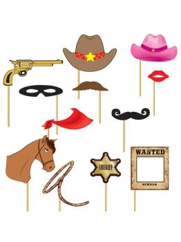 Conjunto Photocall Cowboy 12 peças
